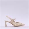 Hispanitas Giorgia Woven Slingback Heel - Cream
